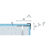 Schodová lišta vŕtaná šampanská matná 30x13 mm, hrúbka 3 mm
