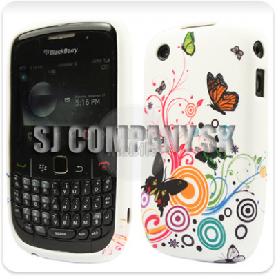 Silikónový obal BlackBerry 8520/ 9000 3G – Butterfly Sw – biela