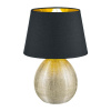 Čierna stolová lampa z keramiky a tkaniny Trio Luxor, výška 35 cm