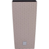 PROSPERPLAST | Květináč RATO SQUARE, vklad - mocca 26,5 cm 01951