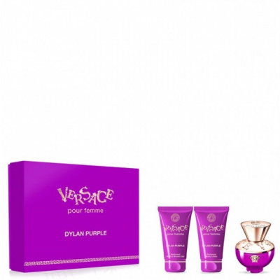 Versace Dylan Purple, SET: Parfumovaná voda 50ml + Telové mlieko 50ml + Sprchový gél 50ml pre ženy