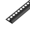SP15/1 ukončovacia lišta C, štvrťoblúk, s vymedzovačom, ACARA, PVC čierna, 7 mm, 2,5 m