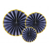 ROZETY dekoračné tm.modré so zlatými okrajmi