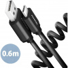 AXAGON BUCM-AM10TB Twister cable USB-C USB-A, 0,6m, USB 2.0, 2.4A, ALU, PVC, Black