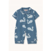 Rifľový detský overal Tinycottons BIG SWANS BABY ONE-PIECE SS26.326 modrá 74