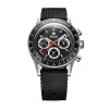 Nivada Grenchen Chronoking Mecaquartz Racing Black - Inter. Bezel - Black Rubber Tropic + 5 rokov záruka a darček ZADARMO