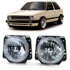 Číre predné svetlá Angel Eyes chrom pre VW Golf 2 83-91