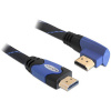 Delock HDMI prepojovací kábel Zástrčka HDMI-A 2 m čierna, modrá 82956 guľatý, 4K UHD, pozlátené kontakty, krútený HDMI kábel; 82956