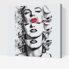 Vymalujsisam.sk Maľovanie podľa čísiel - Marilyn Monroe pery Veľkosť: 50x50cm, Rám: Na plastovej doske