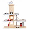 Eco Toys Veľká drevená garáž s výťahom hnedá