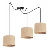 Light Home Závesné svietidlo Juta Spider, 3x jutové tienidlo, (výber z 2 farieb konštrukcie), (fi 20cm)