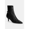 Kožené členkové topánky Furla Core Ankle Boot dámske, čierna farba, na vysokom podpätku, YG60FCD X30000 O6000 YG60FCD.X30000.O6000 EUR 39