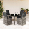 5dílný zahradní bistro set s poduškami šedý polyratan Šedá 3277166