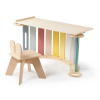 eliNeli Drevená montessori hojdačka 100 cm 6v1 max s doskou a stoličkou - set pastel