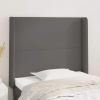 vidaXL Čelo postele so záhybmi sivý 93x16x118/128 cm umelá koža
