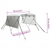 vidaXL Strieška Bimini s 3 oblúkmi a sieť. stenami 183x(154-167)x137cm - Biela a čierna - 201551-135249