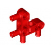 55615 Red Technic, Pin Connector Perpendicular 3 x 3 Bent with 4 Pins (Červený kolíkový konektor Technic kolmo 3 x 3 ohnutý se 4 kolíky)