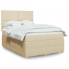 Box spring postel s matrací krémová 140x200 cm textil Krémová 3294377