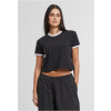 Ladies Contrast Retro T-Shirt - black/white 4XL