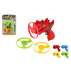 Teddies Vystreľovacia vrtuľka 3ks + štartér pištoľ dinosaurus plast 4 farby na karte 15,5x24x5cm