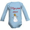 Detské body Long s potlačou Moje první vánoce dětské Světle modrá 6-12 měsiců