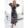 ŠATY KVETY - ČIERNA (ZN. NUMOCO záruka kvality. Originálne, trendy, sexi, štýlové, pohodlné.... oblečenie na každú príležitosť.)