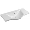 AQUALINE ZARA 99,5 x 46,5cm umývadlo nábytkové polkruhové, s otvorom pre batériu, s prepadom, keramické, biele, 10100