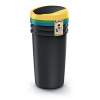 Prosperplast Odpadkový koš COMPACTA R FLAP SET recyklovaný černý, 3x50l