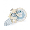 Doudou Darčeková sada - Plyšový psík s dečkou z BIO bavlny 22 cm