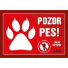 Juko Plastová tabuľa Pozor Pes Labka 21 x 14,7 cm