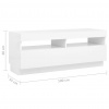 vidaXL TV skrinka s LED svetlami biela 200x35x40 cm - Biela - 29735-170964