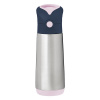 b.box Termoska na pitie so slamkou 500 ml - indigo ružová