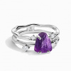 Royal Fashion rhodiovaný prsteň SKA-R006-SILVER-AMETHYST Velikost prstenu: 7 (EU: 54-56)