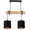 BERGE Závesné stropné svietidlo LED drevený trámový 2xE27 Luster Loft Lampshade Gold