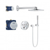 Grohe GROHTHERM sprchový set s podomítkovou termostatickou baterií, horní sprcha, ruční sprcha, hadice, kolínko, držák, chrom