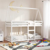 vidaXL Poschodová posteľ so strechou biela 90x200 cm borovicový masív 3282080