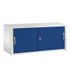 Kancelárska skriňa Acurado - nadstavec, posuvné dvere, 1200x500x500 mm, bledosivá/modrá