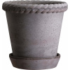 Malý kvetináč Emilia s podstavcom 25 cm sivý
