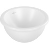 VILLEROY & BOCH Loop & Friends okrúhle umývadlo k zabudovaniu zospodu, bez otvoru, s prepadom, priemer 330 mm, Stone White, s povrchom CeramicPlus, 4A5100RW