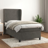 vidaXL Posteľný rám boxspring s matracom tmavosivý 90x190 cm zamat - Sivá - 164834-99222