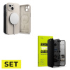SET KRYT RINGKE SILICONE MAGNETIC MAGSAFE IPHONE 15 STONE + TVRDENÉ SKLO RINGKE TG IPHONE 15 PRIVACY