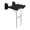 HANDICAP sklopné sedátko do sprchy s podperou, 38x36cm, čierny