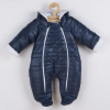 Zimná dojčenská kombinéza s kapucňou s uškami New Baby Pumi blue Modrá 62 (3-6m)