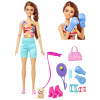 Mattel HKT91 Bábika Barbie Relax Fitness Deň športu + psík