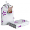 XKKO BMB Bambusová zavinovačka 120 × 120 - Lilac Stars + klipy na kočárek