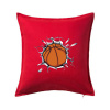 Basketbal lopta v triku - Vankúš 50x50 - 50x50 - Vrátane výplne ( Červená )