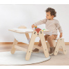 MamaToyz drevený detský stolík a tabula na maľovanie 60x30x50 cm, prírodná MamaToyz