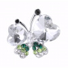 Brož Motýlek 3134 - stříbrná / bižuterní kov