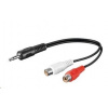 PREMIUMCORD Kabel audio 3,5mm Jack - 2x Cinch 20cm (M/F, stereo) kjackcinf02
