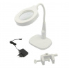 Pracovné LED svetlo 125 mm, s lupou, podstavcom a upínacou svorkou (TrueTech)